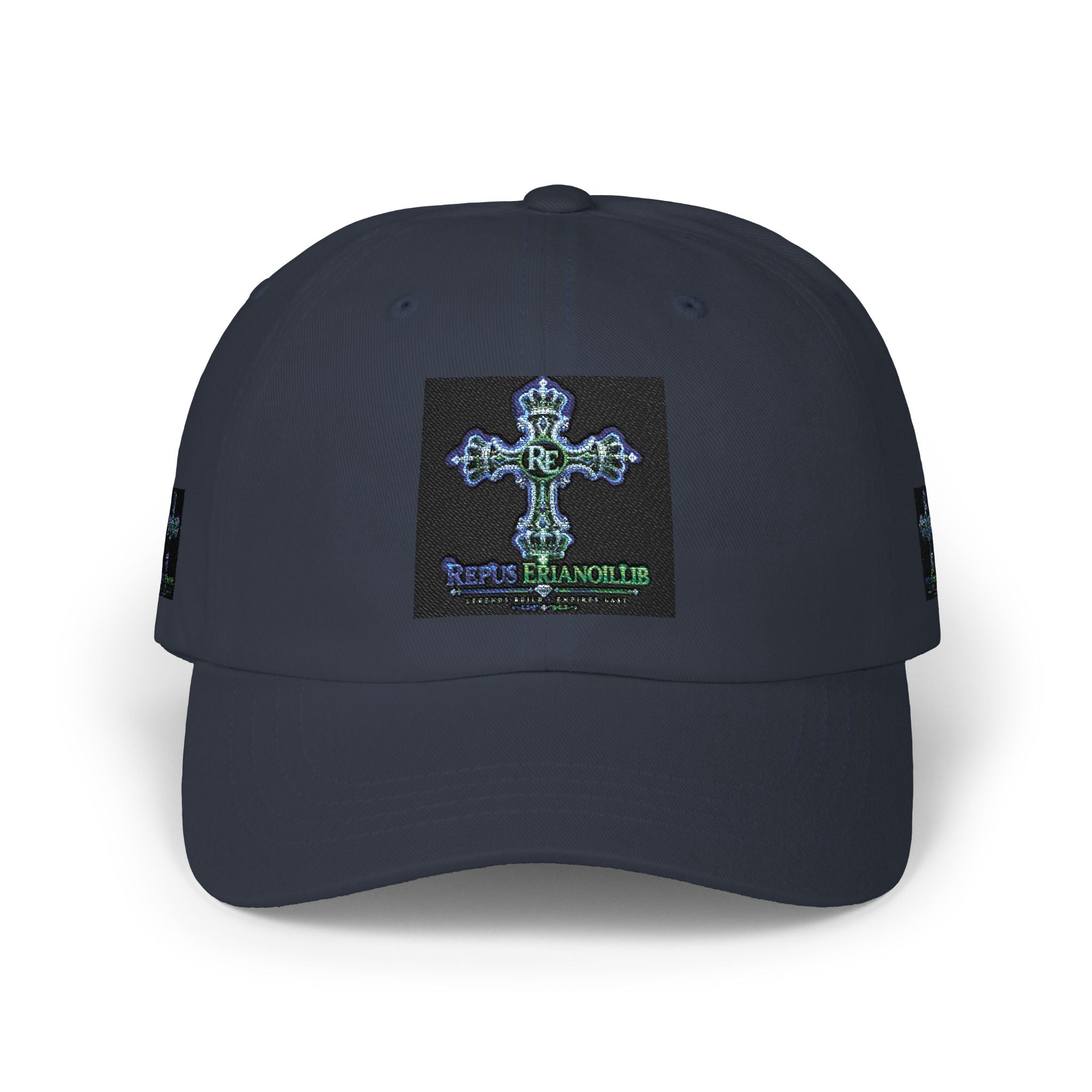 Embroidered Gothic Cross Dad Cap — Classic White Baseball Hat