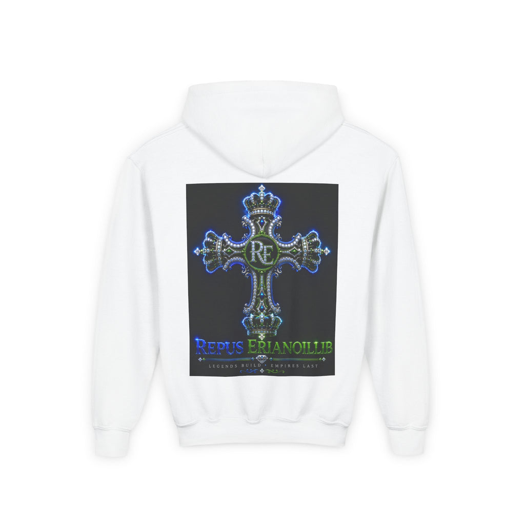 THE RE EMPIRE COLLECTION REPUS ERIANOILLIB® CHAPTER I THE RE EMPIRE COLLECTION First Edition Legends Build. Empires Last. Neon Crown Cross Youth Hoodie