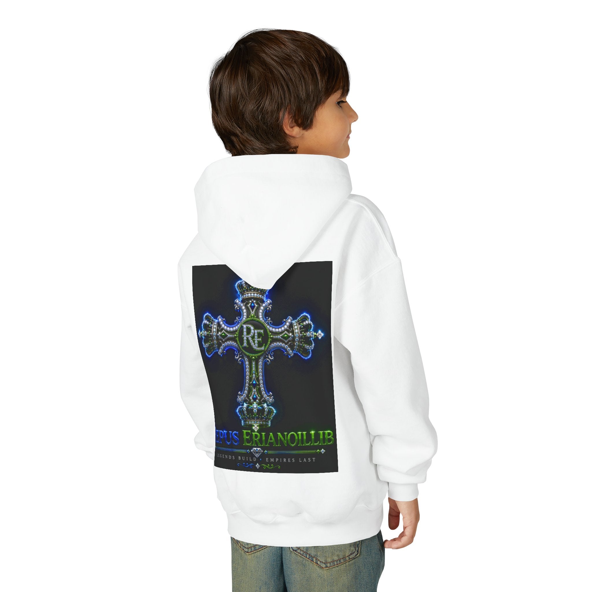 THE RE EMPIRE COLLECTION REPUS ERIANOILLIB® CHAPTER I THE RE EMPIRE COLLECTION First Edition Legends Build. Empires Last. Neon Crown Cross Youth Hoodie
