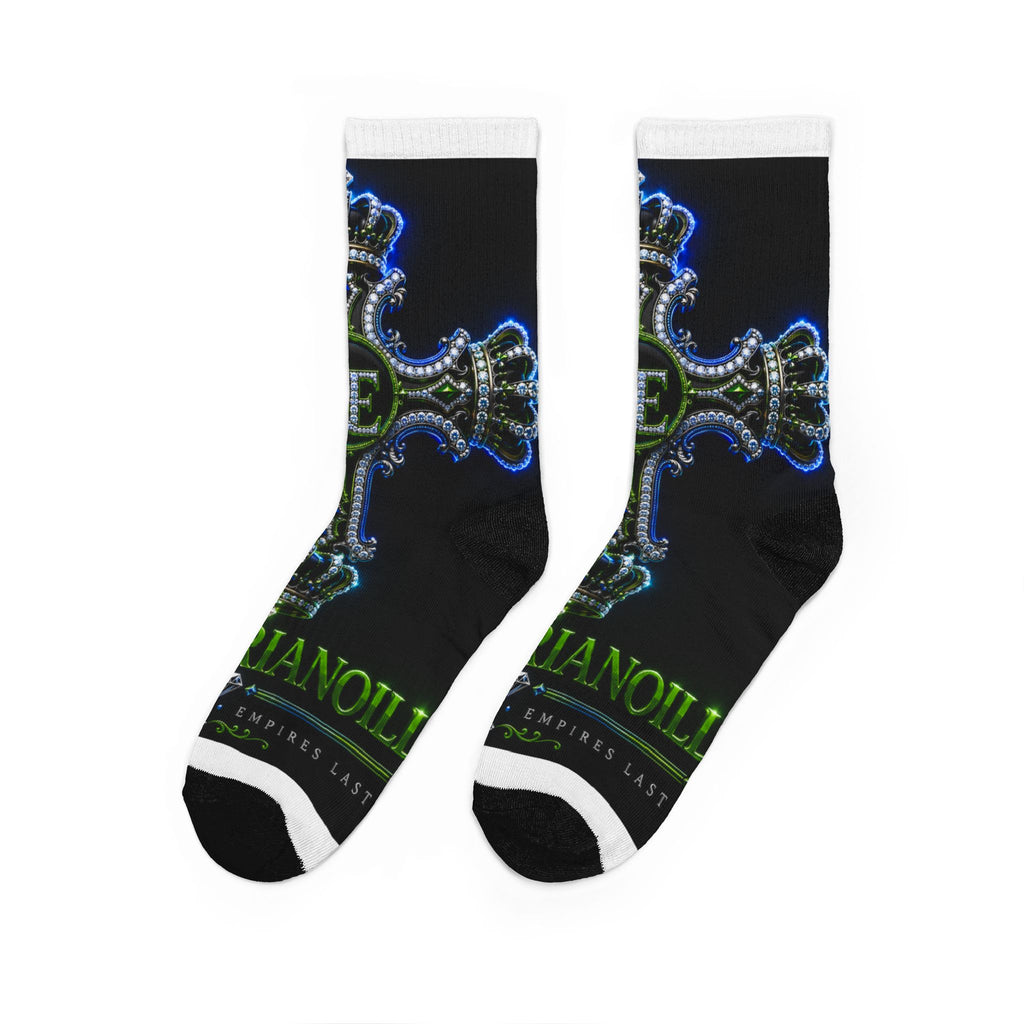 THE RE EMPIRE COLLECTION REPUS ERIANOILLIB® CHAPTER 1 Neon Cross Graphic Padded Crew Socks