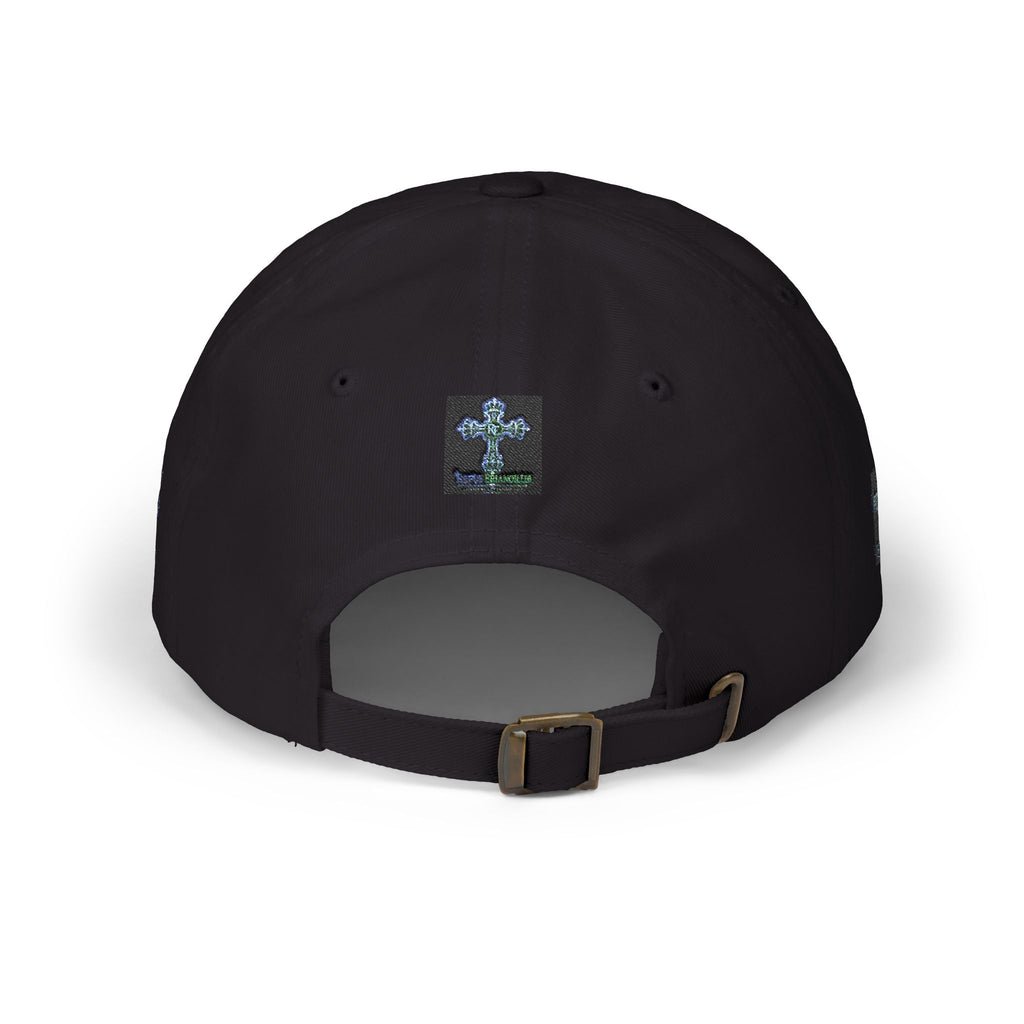 Embroidered Gothic Cross Dad Cap — Classic White Baseball Hat