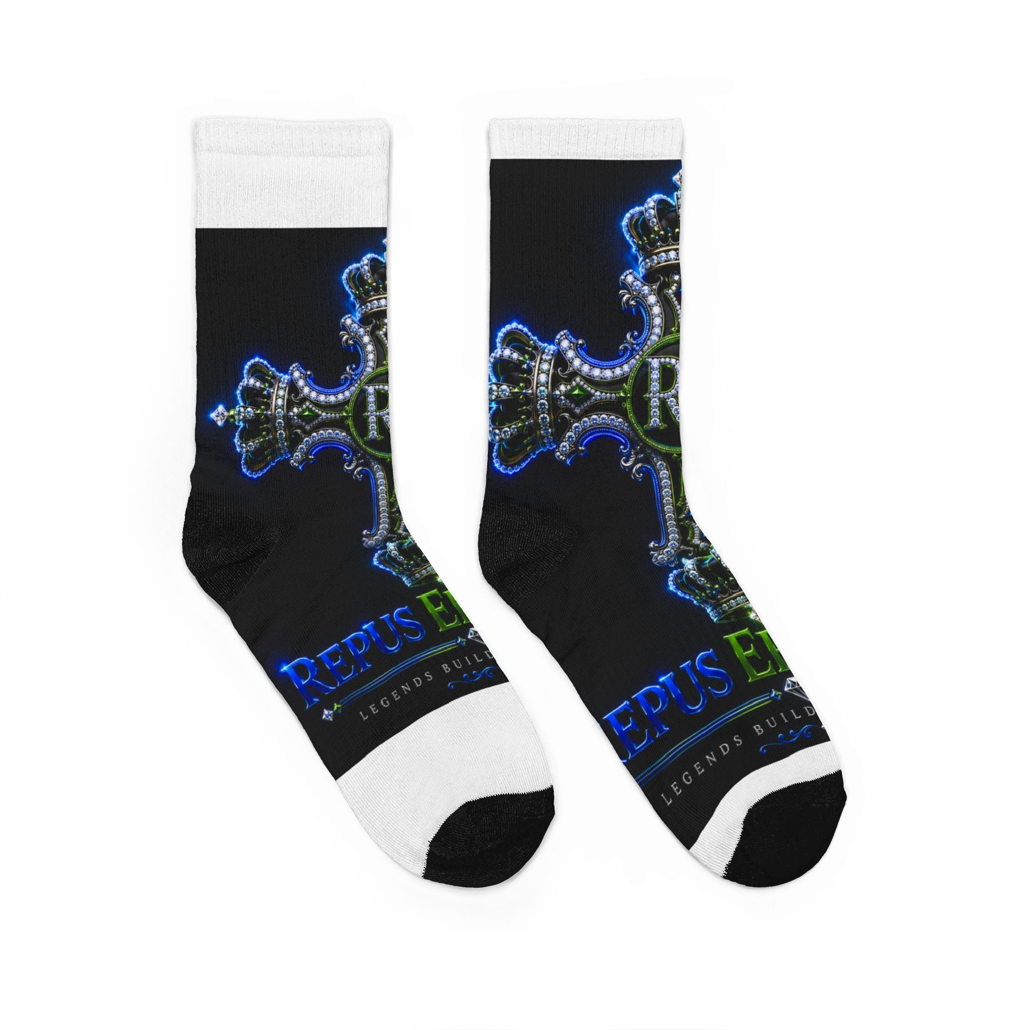 THE RE EMPIRE COLLECTION REPUS ERIANOILLIB® CHAPTER I THE RE EMPIRE COLLECTION First Edition Legends Build. Empires Last. Neon Cross Graphic Padded Crew Socks