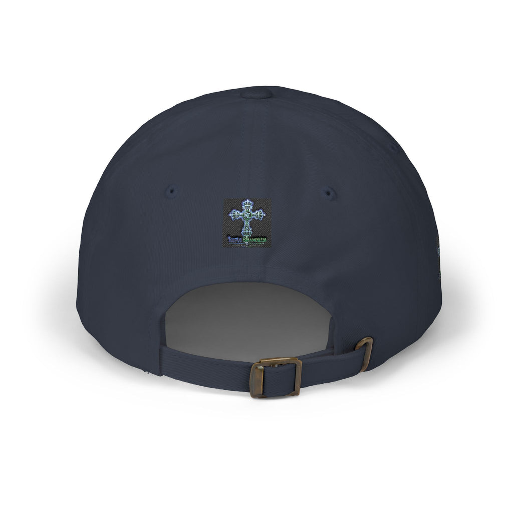 Embroidered Gothic Cross Dad Cap — Classic White Baseball Hat