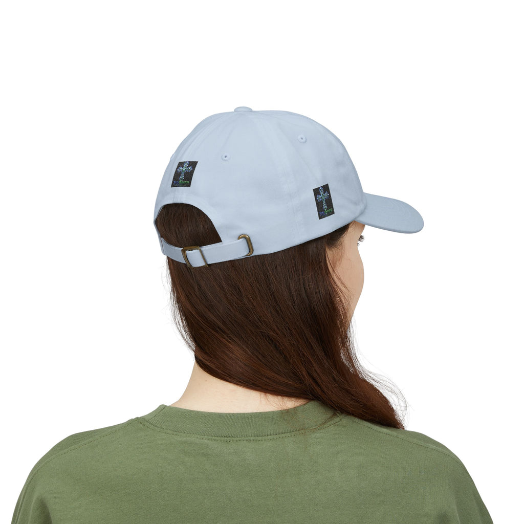 Embroidered Gothic Cross Dad Cap — Classic White Baseball Hat