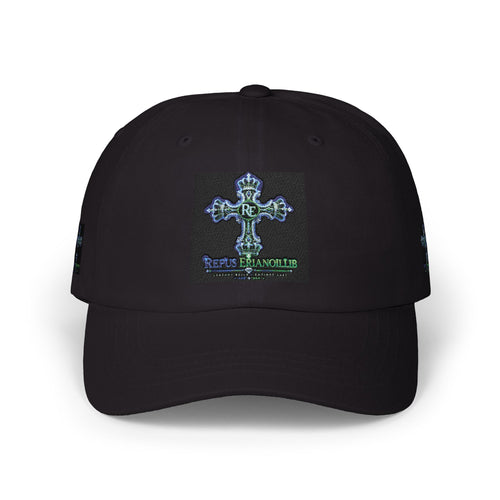 Embroidered Gothic Cross Dad Cap — Classic White Baseball Hat