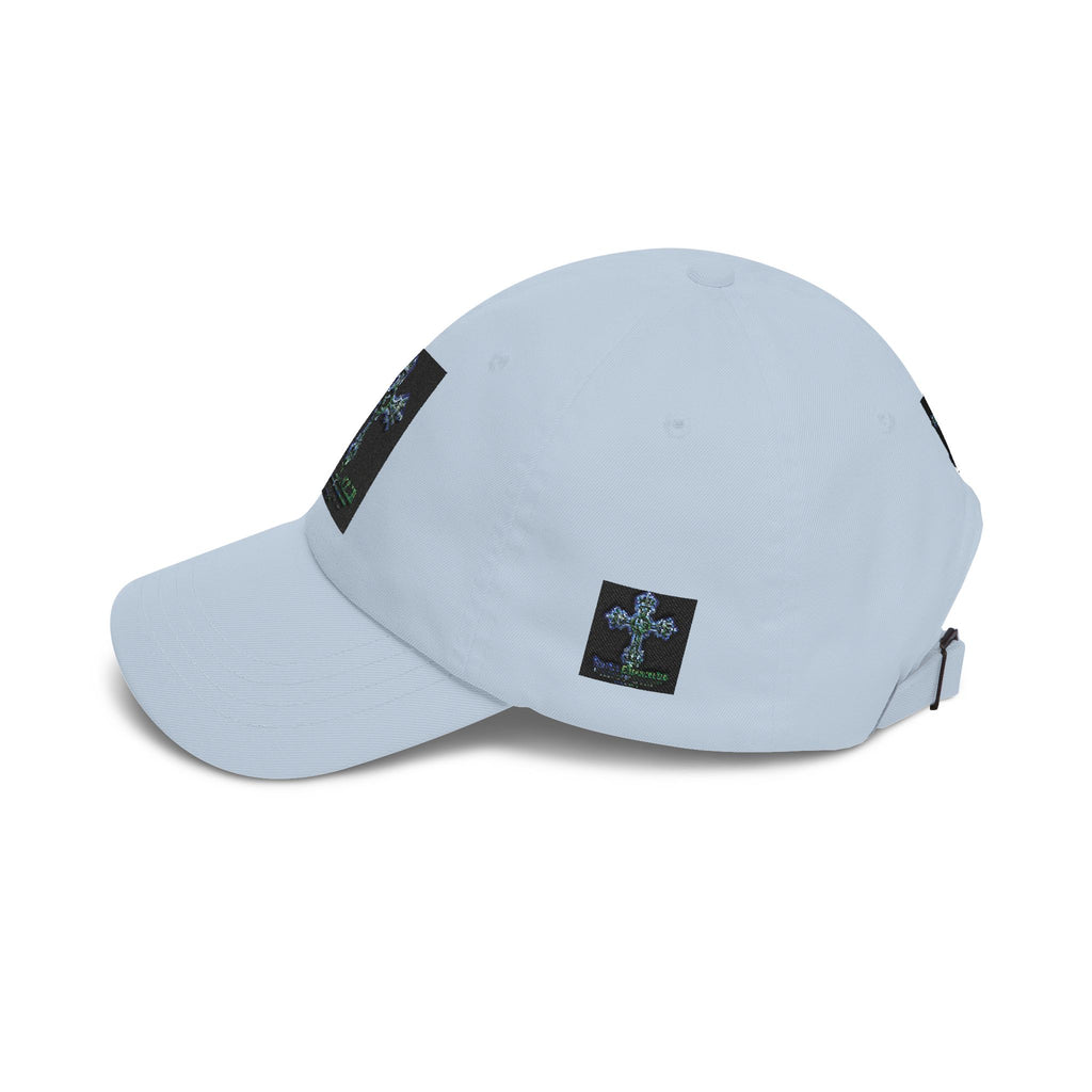 Embroidered Gothic Cross Dad Cap — Classic White Baseball Hat